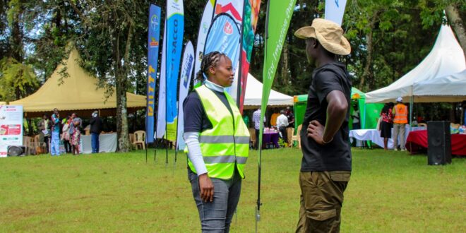 Modern Farmer Abel with a fellow youth during the farmer's field day held on May 15th, 2026 in Nandi. IMAGE/ABEL