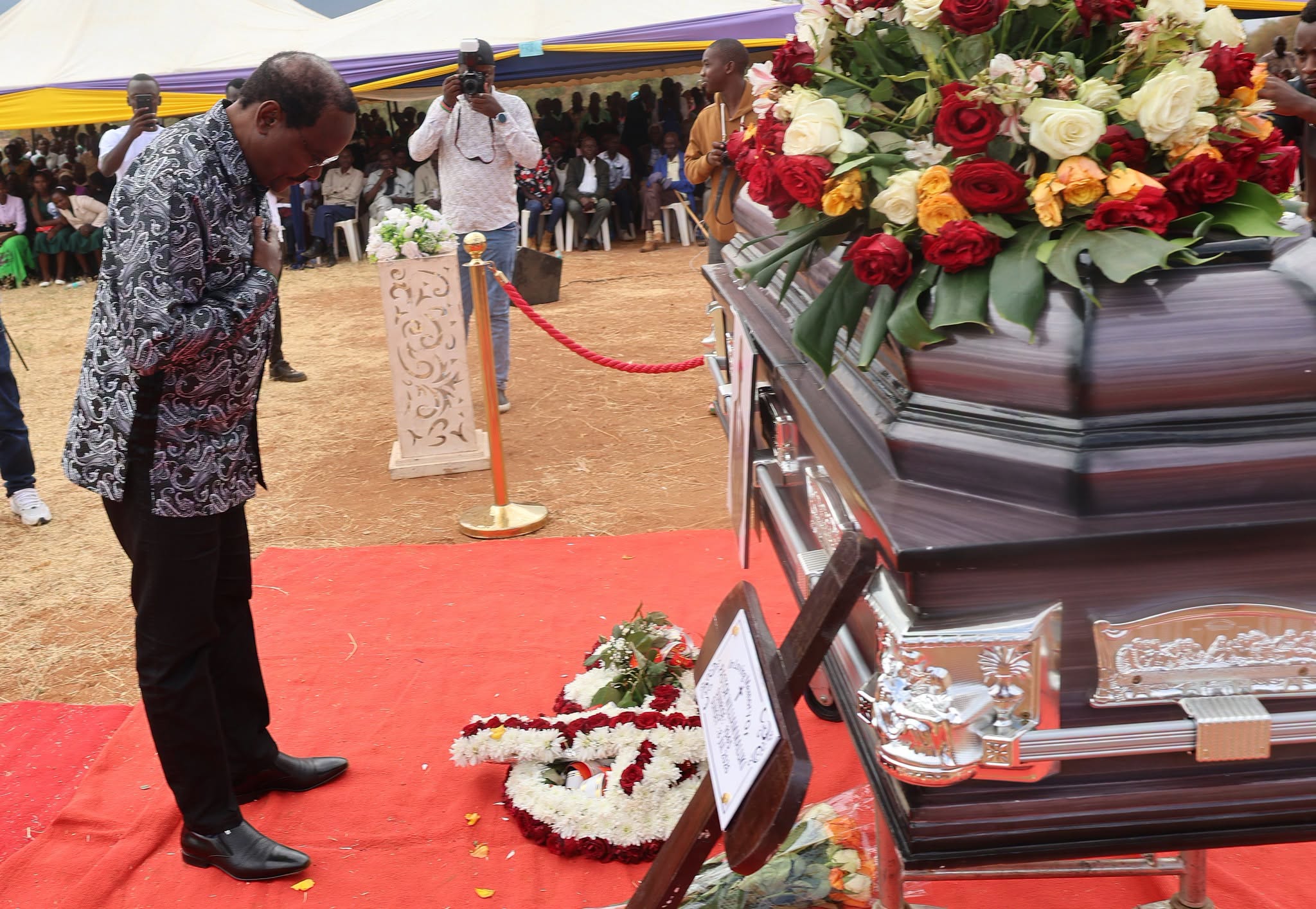 Wiper Party leader Kalonzo Musyoka attends the burial of Pastor William Muthengi in Mumoni, Kitui County on Saturday 25th July, 2026./ The Lower Eastern Times